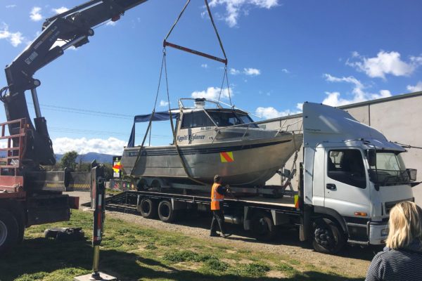 Winch Recovery Large Scale Transport Of Boat