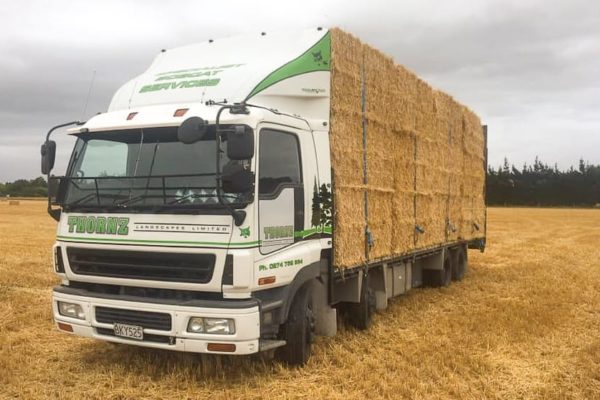 Thornz Landscapes Truck Used for Straw Hay Cartage North Canterbury
