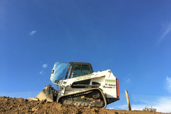 Thorns Landscapes Bobcat Skid Steer On Site Earthmoving North Canterbury