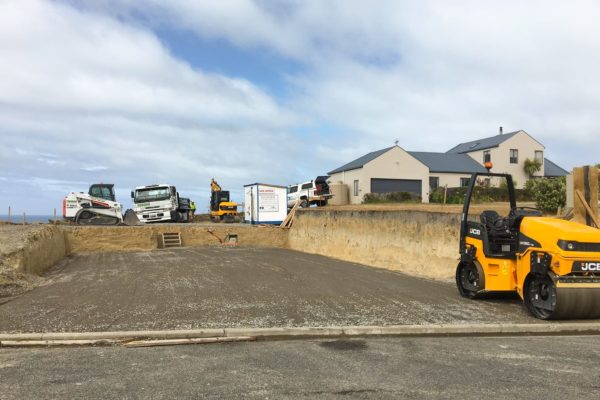 Large Excavation Of Earth In Preparation For Concrete Pad Foundation