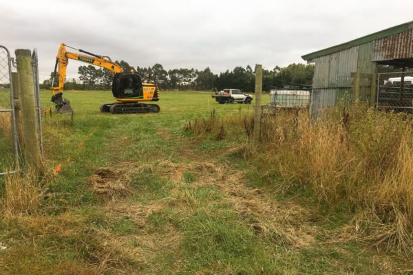 Thornz Landscapes Excavator On Site In Preparation To Create Driveway Onto Rural Property