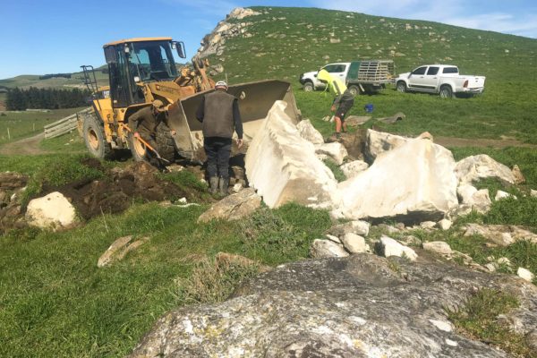 Thornz Landscapes Clearing Large Boulders And Rocks From Site Rural North Canterbury