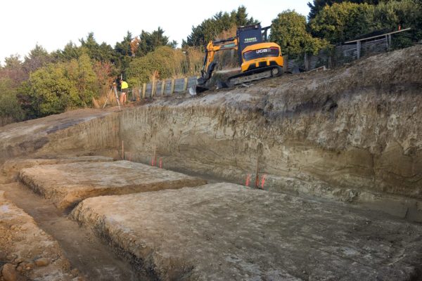 Excavator Earthworks And Survey Work For Hill Build Christchurch