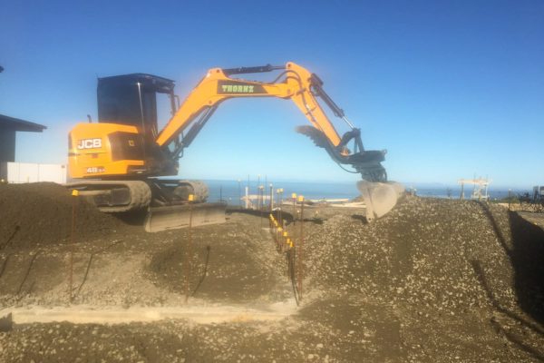 Excavator On Site For Surfacing Project