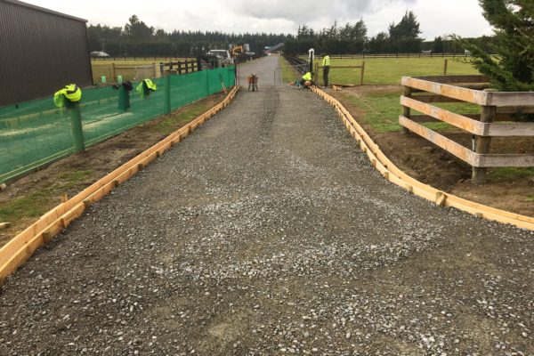 Timber Boxing Underway In Preparation For Asphalt Driveway In Rural North Canterbury