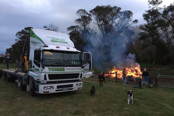 Thornz Construction Truck On Site And Clearing Rubbish