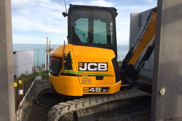JCB Z48 On Site Preparing Ground For Concrete Foundation Pad