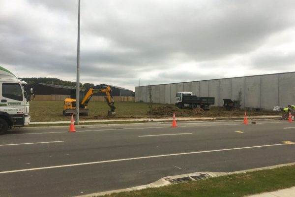 Landclearing Underway For Industrial Concrete Foundation Pour