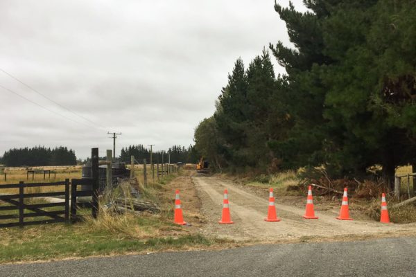 Thornz Landscapes Excavators On Site Preparing Rural Driveway