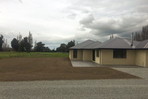 Completed Concrete Foundation, Patterned Patio, Gravel Driveway, Timber Boxed Lawn Prepared, Levelled And Ready For Seed