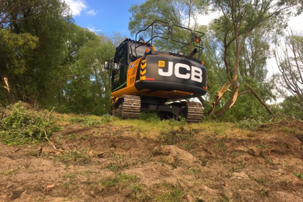 Thornz Landscapes JCB Excavator On Site Clearing Land And Trees