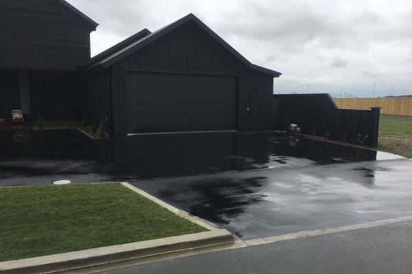 Completed Asphalt Driveway And Parking Area For Residential Build In North Canterbury
