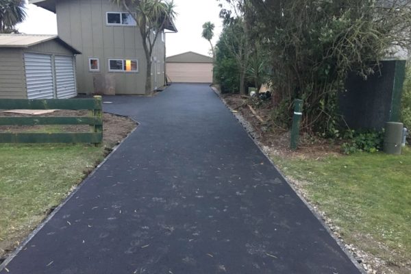 Timber Border And Asphalt Driveway Completed By Thornz Landscapes