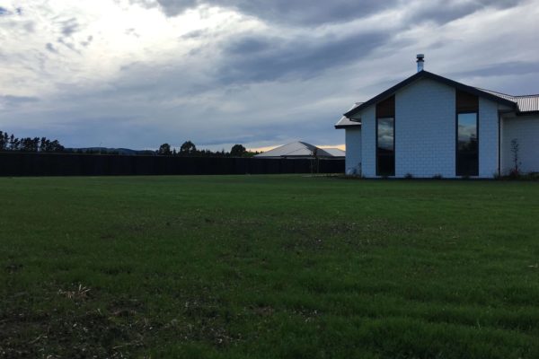 Thornz Landscapes Residential Job Showing Lawn Growth After Land Preparation, Seed And Fertilisation, North Canterbury